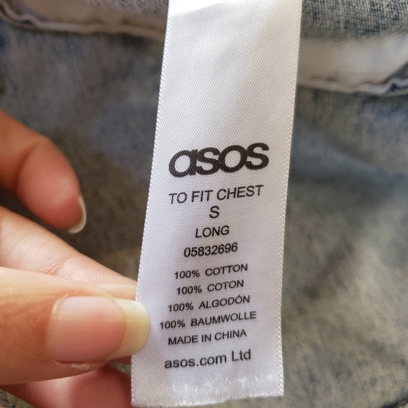 Jean jacket ASOS size Small Long - Picture 12 of 13